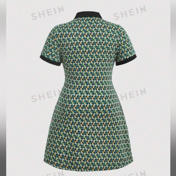 NWT SHEIN Mod plus all over geo print button down dress 2XL/16 - Picture 2 of 2